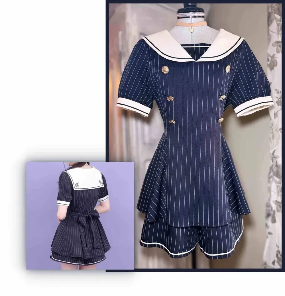 Secret Honey Sailor Set Up Blouse Shorts Jirai Kei Gyaru Shoujo Girl Japan